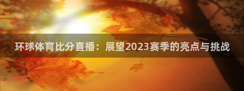 环球体育比分直播：展望2023赛季的亮点与挑战